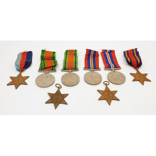 40 - World War II medals: two 1939-45, two defence medals, two 1939-45 stars, Burma star, and Atlantic st... 