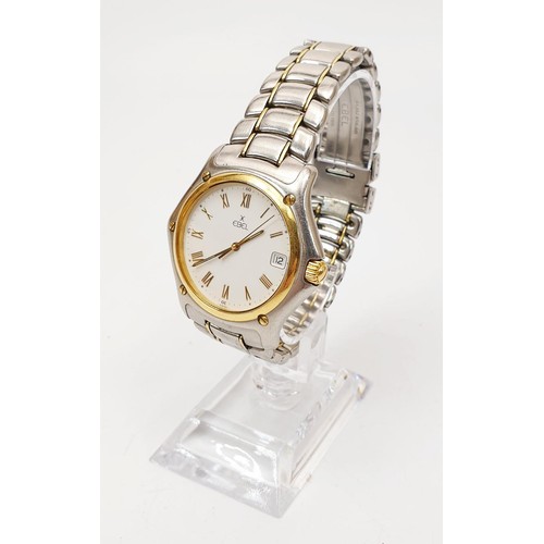 41 - A gentleman's stainless steel quartz Ebel 1911 wrist watch having an 18ct gold bezel  together with ... 