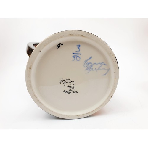 60 - A Lorna Bailey limited edition coffee pot, numbered 3 of 50 and signed to the base, height 13.5