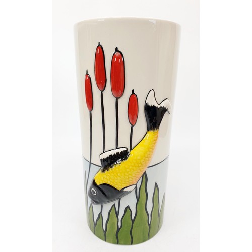 62 - A Lorna Bailey limited edition fish vase, numbered 3 of 3 and signed to the base, height 8.25