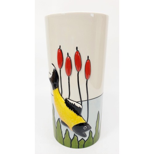 62 - A Lorna Bailey limited edition fish vase, numbered 3 of 3 and signed to the base, height 8.25