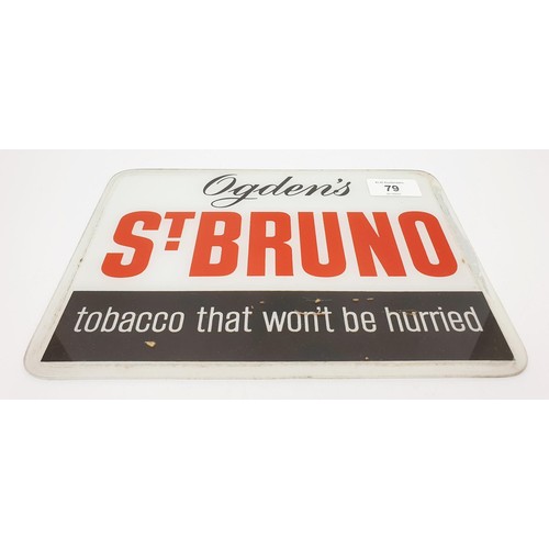 79 - A vintage Ogden's St Bruno sign, width 10