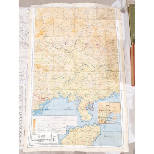 113 - An M19 44M double sided Escape and Evade WWII silk map of part of China and French Indo-China, 38.25... 