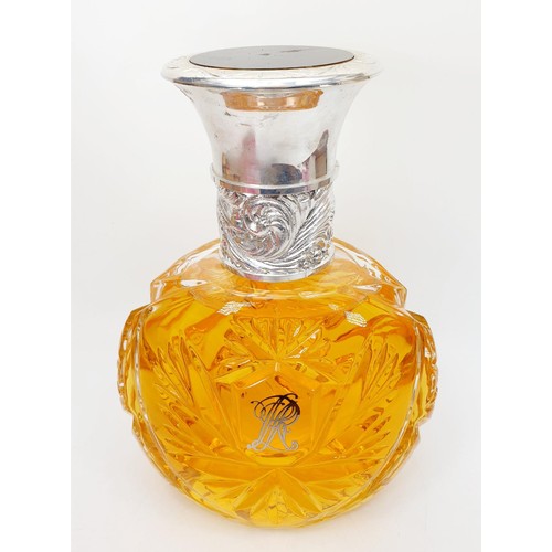 124 - A Ralph Lauren Safari glass shop display perfume bottle, height 10