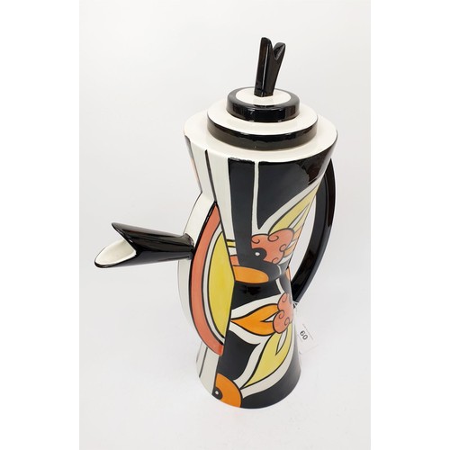 60 - A Lorna Bailey limited edition coffee pot, numbered 3 of 50 and signed to the base, height 13.5