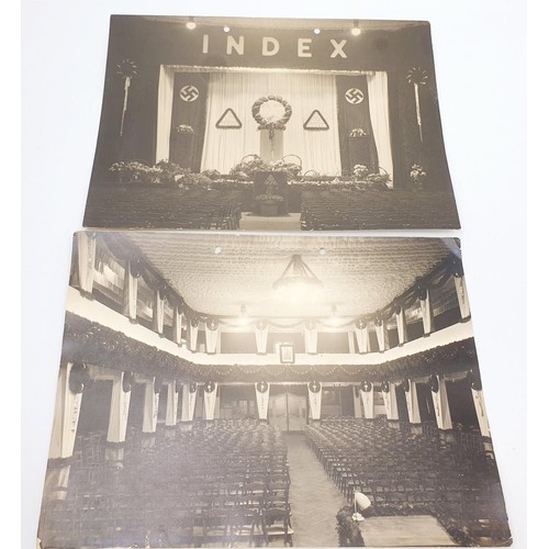 159 - Two photographs depicting a room decorated for a Nazi Third Reich 