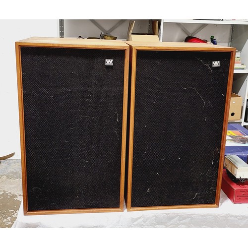 91 - A pair of vintage Wharfdale Dovedale 3 speakers, height 24