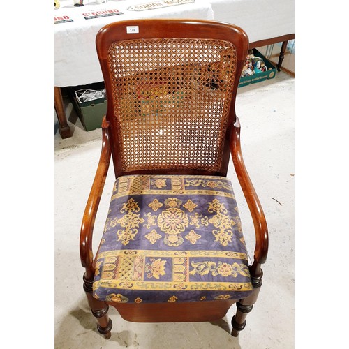 179 - An antique mahogany commode, A/F. No shipping. Arrange collection or your own packer and shipper, pl... 