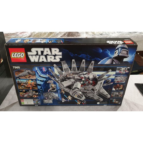 186 - A sealed Lego Star Wars Millennium Falcon 7965. No shipping. Arrange collection or your own packer a... 