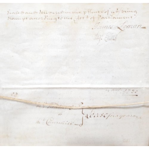 197 - An George II parchment document with seals, relating to the Swaine family, dated 1730, 19