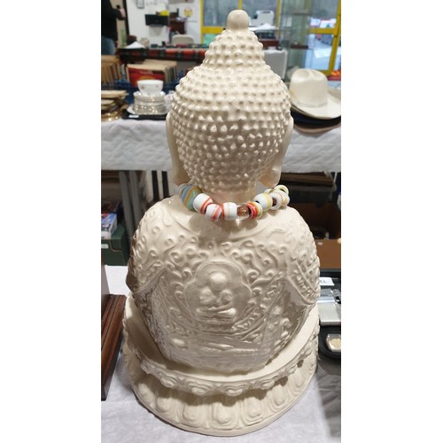 50 - A ceramic Buddha by Foster's Pottery, Cornwall cast from a seven piece pottery mould taken from an o... 