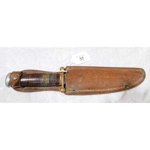 37 - A vintage Sabatier bowie knife, length 10.25