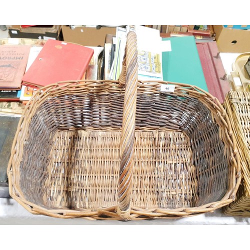 46 - A wicker log basket, width 20.75