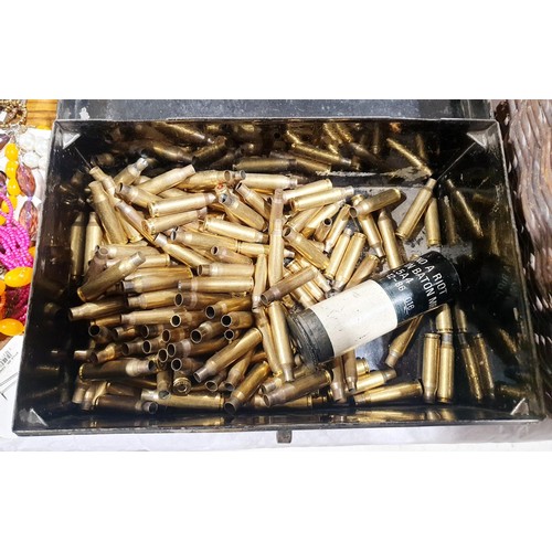 47 - A selection of fired bullet cases and fired riot baton round. UK shipping £14.