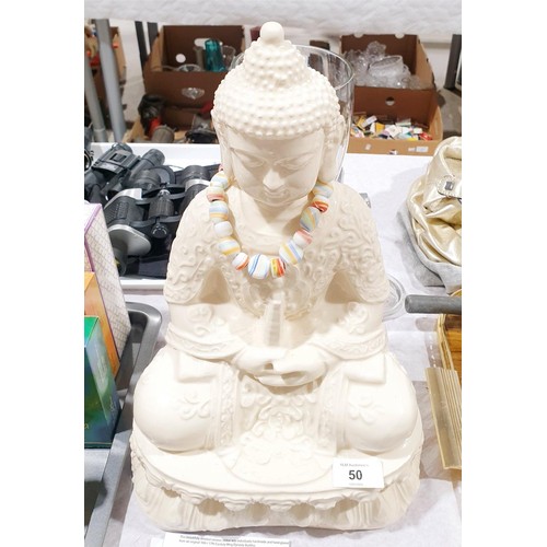 50 - A ceramic Buddha by Foster's Pottery, Cornwall cast from a seven piece pottery mould taken from an o... 