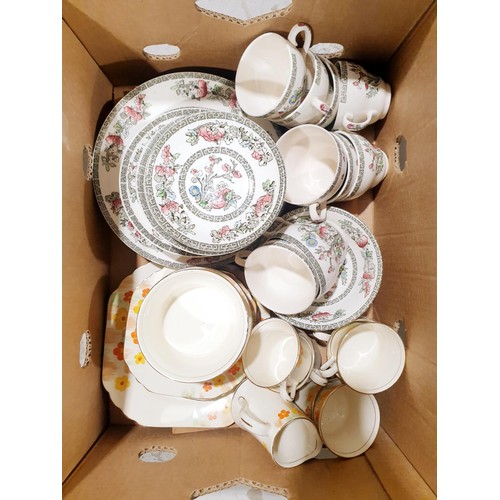 57 - Hand painted Phoenix ware tea ware together with Indian Tree pattern tea and dinnerware. No shipping... 