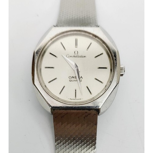 15 - A vintage ladies stainless steel quartz Omega Constellation wrist watch, A/F together with two ladie... 