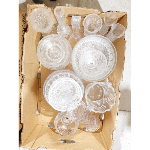 136 - Two boxes of glassware. No shipping. Arrange collection or your own packer and shipper, please. Elec... 