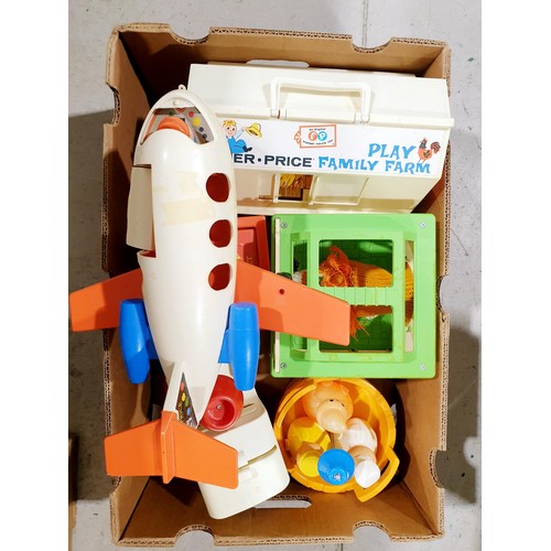 139 - Two boxes of vintage Fisher Price toys. No shipping. Arrange collection or your own packer and shipp... 