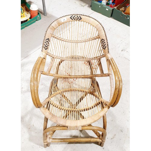 142 - A vintage cane work chair. No shipping. Arrange collection or your own packer and shipper, please. E... 