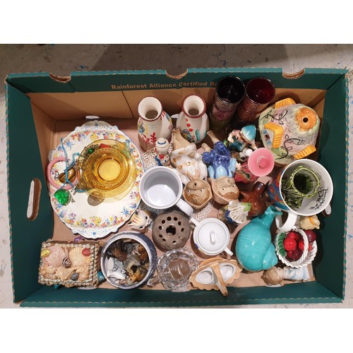 152 - A box of glass and ceramics. No shipping. Arrange collection or your own packer and shipper, please.... 