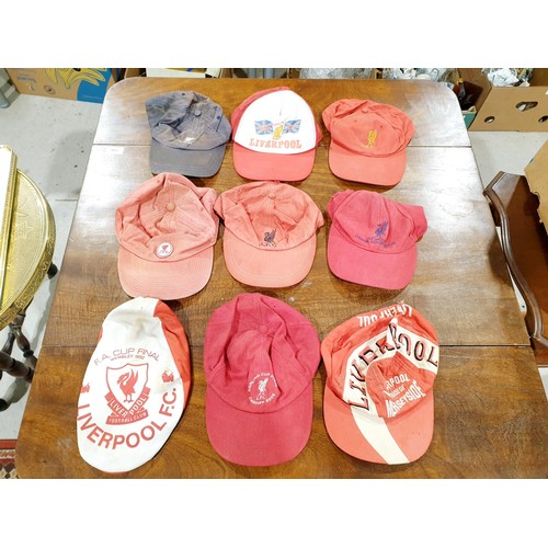 159 - Nine Liverpool F.C. caps including 1992 FA Cup Final. UK shipping £14.