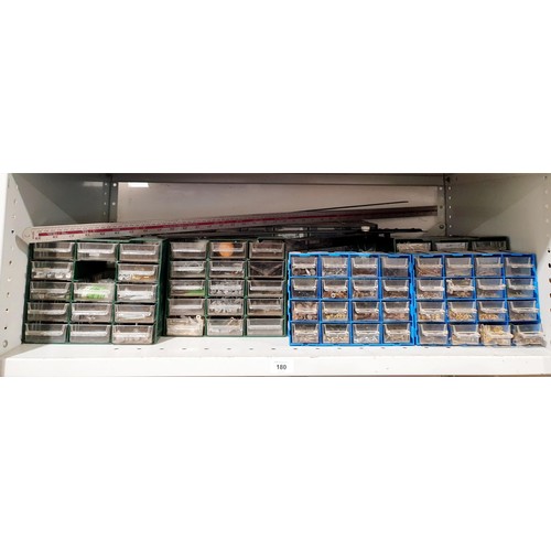 180 - A selection of component drawers and contents. No shipping. Arrange collection or your own packer an... 