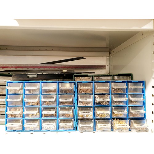 180 - A selection of component drawers and contents. No shipping. Arrange collection or your own packer an... 