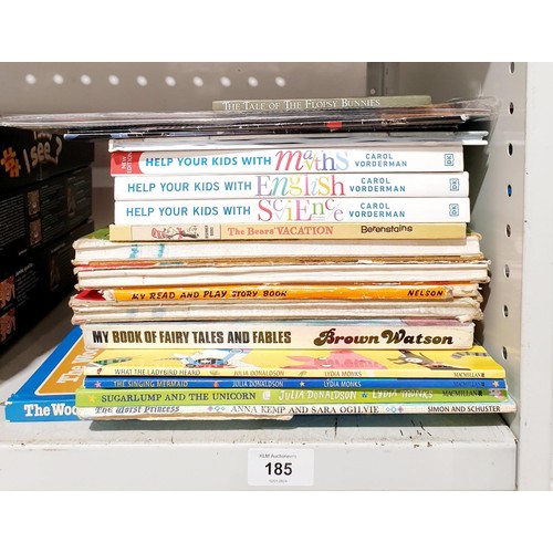 185 - A selection of vintage and later children's books including a Pokemon storage folder. UK shipping £1... 