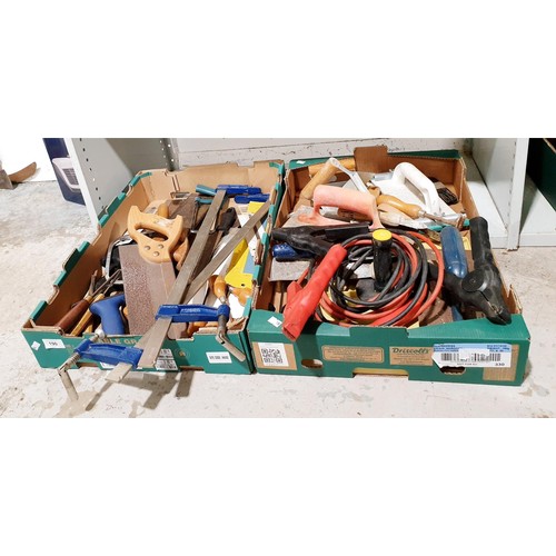 190 - Two boxes of tools and assorted including Marples. No shipping. Arrange collection or your own packe... 