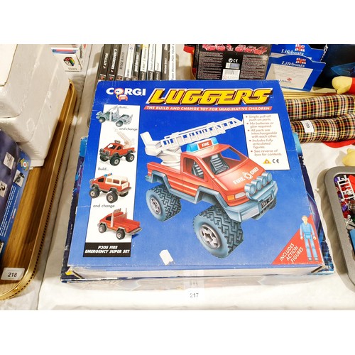 217 - A boxed Tomy Atomic pinball and a Corgi Luggers truck. UK shipping £14.