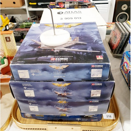 218 - A selection of boxed die cast World War II aircraft. UK shipping £14.