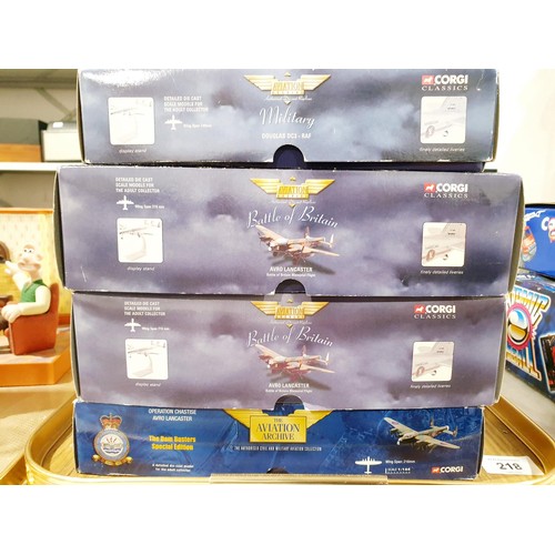 218 - A selection of boxed die cast World War II aircraft. UK shipping £14.