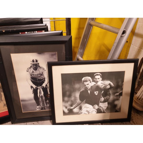 226 - Five framed sporting pictures, 14.5