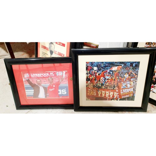 228 - Eight framed photographs relating to Liverpool F.C., 15.5