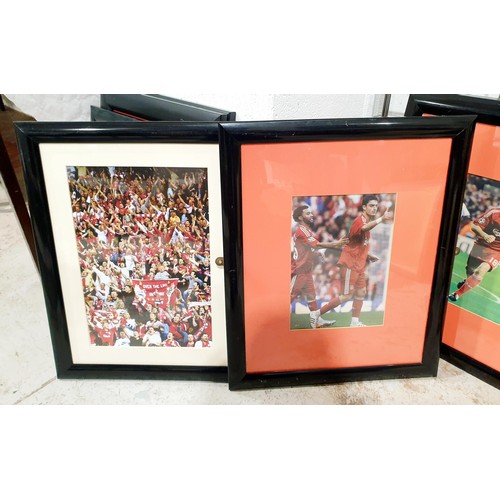 228 - Eight framed photographs relating to Liverpool F.C., 15.5