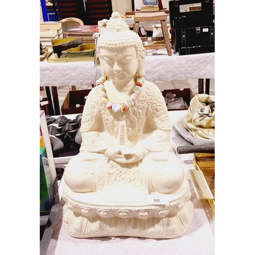 50 - A ceramic Buddha by Foster's Pottery, Cornwall cast from a seven piece pottery mould taken from an o... 