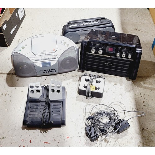 59 - A karaoke machine and two boom boxes. No shipping. Arrange collection or your own packer and shipper... 