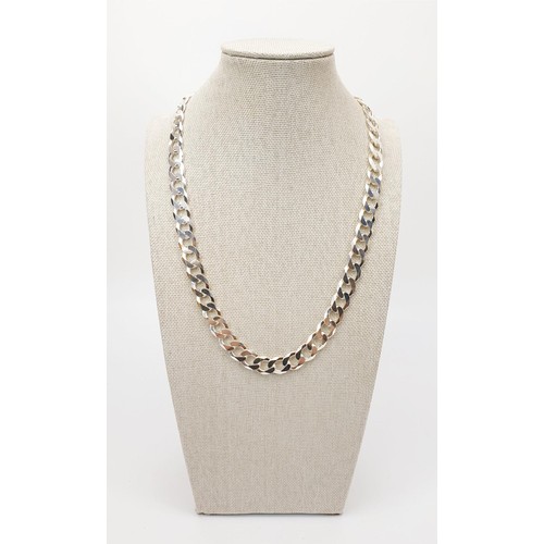 29 - A 925 silver curb link necklace, length 20