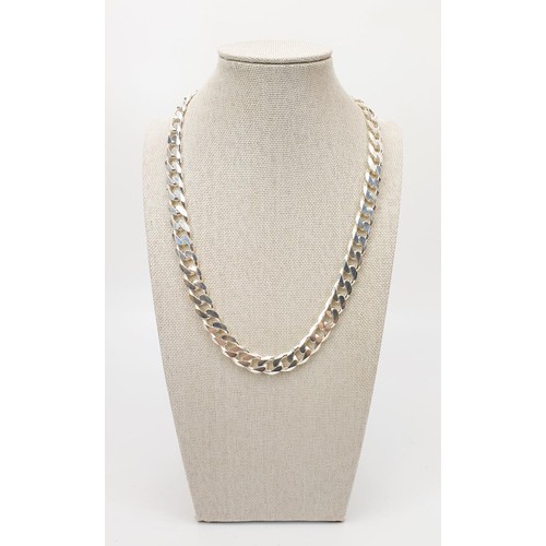 31 - A 925 silver curb link necklace, length 20