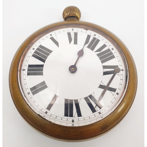 47 - An antique silver plated railway pocket watch, diameter 2.75