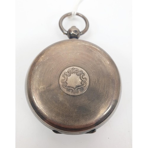 48 - An antique silver hallmarked pocket watch the dial signed H. Samuel, Manchester, diameter 2