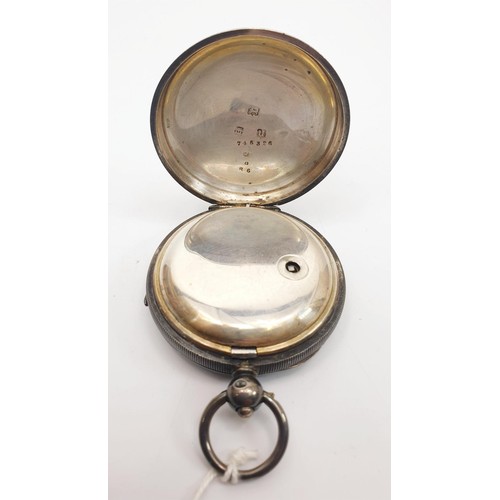 48 - An antique silver hallmarked pocket watch the dial signed H. Samuel, Manchester, diameter 2