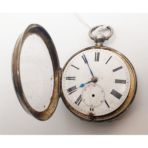 50 - An antique continental silver cased pocket watch, A/F, diameter 2