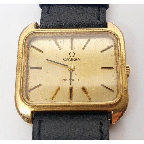 51 - A vintage gentleman's gold plated Omega De Ville mechanical wrist watch. UK shipping £14.