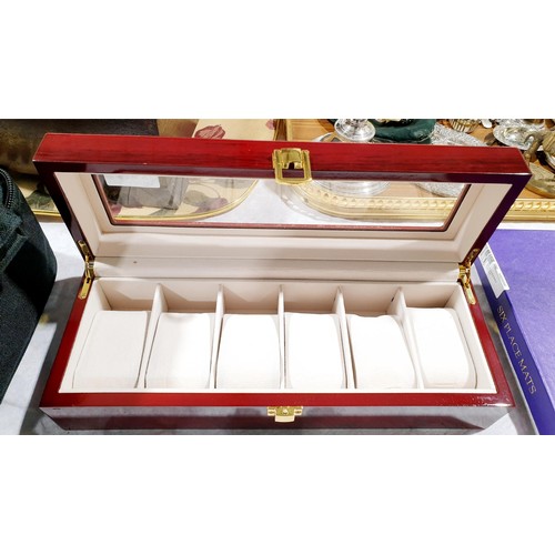 120 - A six pod watch box, width 12.5