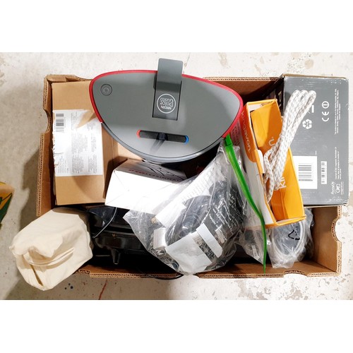 127 - A box of small electricals. No shipping. Arrange collection or your own packer and shipper, please. ... 