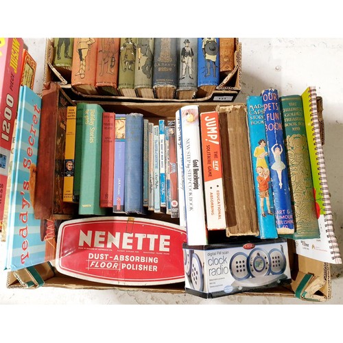 131 - Two boxes of vintage and later books and jigsaw puzzles. No shipping. Arrange collection or your own... 