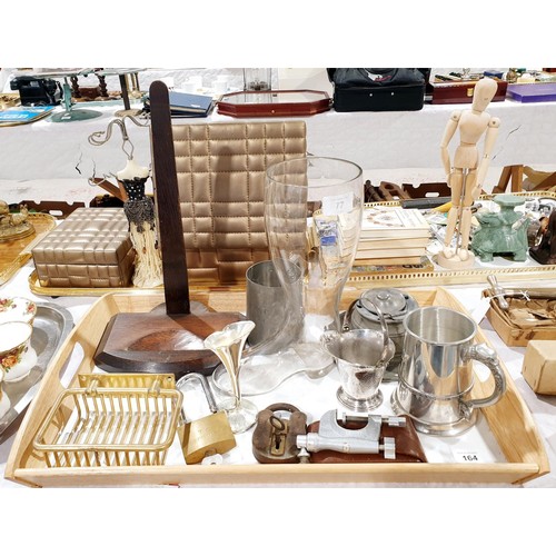 164 - Metal ware and assorted. No shipping. Arrange collection or your own packer and shipper, please. Ele... 