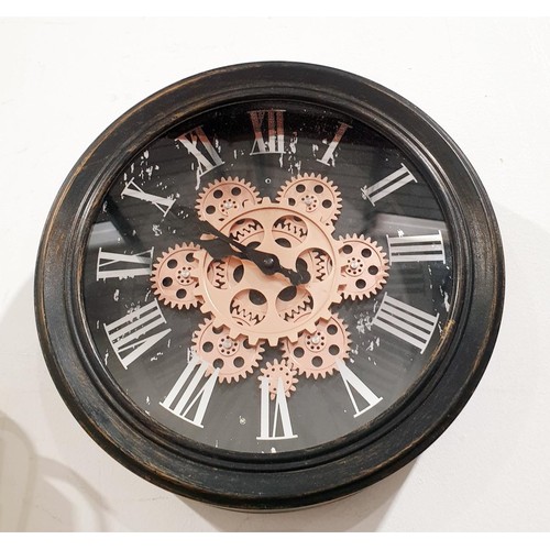 184 - A vintage style wall clock, diameter 13.25